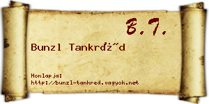 Bunzl Tankréd névjegykártya